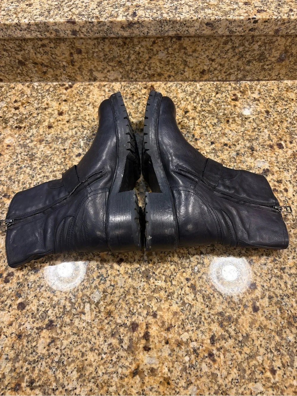 Untamed Street Radnor black leather biker boots 36 US 5.5 Handmade in Italy Luxe
